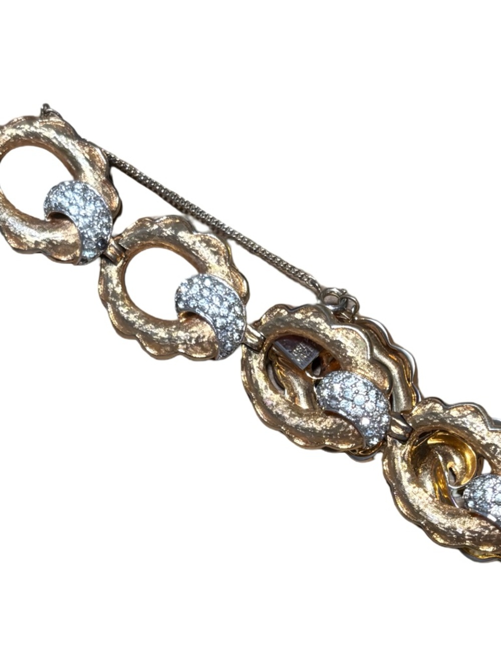 Vintage Joseph Mazer Bracelet Rhinestone Link Statement Glam Signed Designer